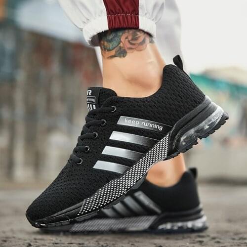 39-46 Large Lace Up Light Walking Mens Vulcanized Shoes Mens Outdoor Running Shoes Mesh Casual Shoes Air Cushion Sports Shoes