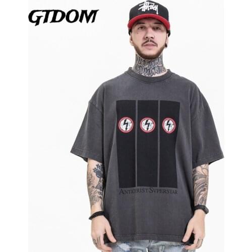 GTDOM Men Fashion Cards Hip Hop Rap Dark Wind Style Personage Print Short Sleeve T-shirt 2021 Summer New O-Neck T-Shirts K094