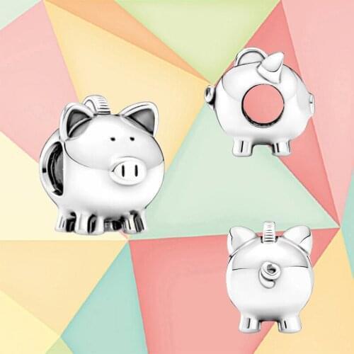 The New Cute Piggy Bank Charm For The Fall Of 2021 Is Suitable For Original Pandora Bracelet Diy Jewelry, A Gift For Loved Ones