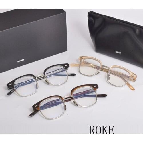 2021 New Korean Brand GM Optical Eyeglasses Frame ROKE Half Frame Myopia Reading Presciption Eyewear Frames Men Women With Case