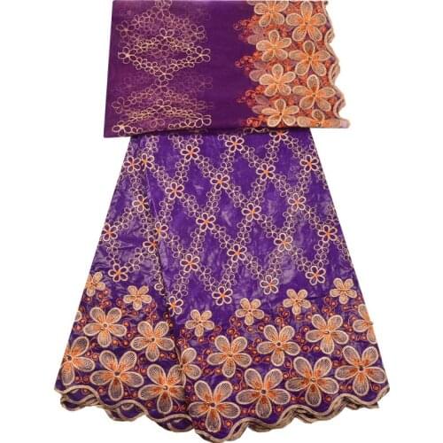 New Designs 5 Yards Bazin Riche Getzner With 2 Yards African Tulle Fabric High Quality Bazin Riche Fabric For Wedding Dress 1284