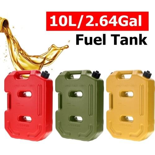 10L Fuel Tank Gas Canister Jerry Cans 3 Color Plastic Gas Diesel Petrol Oil Containers Gasoline Mount Car Motorcycle Accessories