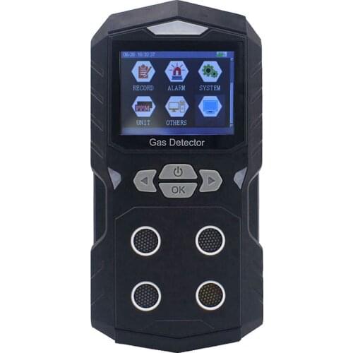Portable CO H2S O2 Ex 4 gas detector Carbon monoxide, oxygen, hydrogen sulfide,Multi-gas concentration detector with certificate