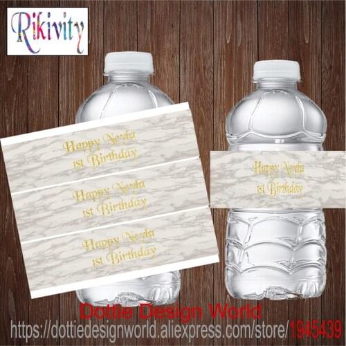Rikivity 20Pcs Marble Water Bottle Wine Champagne Labels Candy Bar Wrapper Sticker Wedding Baby Shower Birthday Party Decoration
