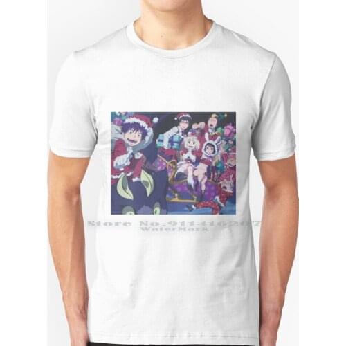 Aesthetic Blue Exorcit Christmas T Shirt 100% Pure Cotton Blue Exorcist Ao No Exorcist Rin Okumura Rin Anime Exorcist Okumura
