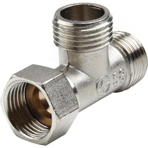 Bathroom Faucet Replacement Parts Toilet 304 Copper T Adapter G1/2 T-Valve Bath Bidet Shower Electroplating Tee Water Pipe Union