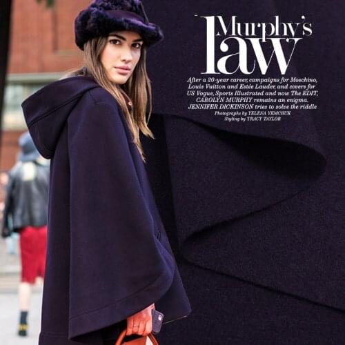 Mixed color navy Wool Melton Fabric for winter coat woolen fabric W1H35