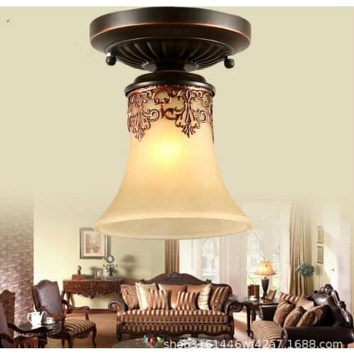 European and American country retro bedroom restaurant aisle balcony wrought iron aisle porch corridor ceiling lamps LX112313