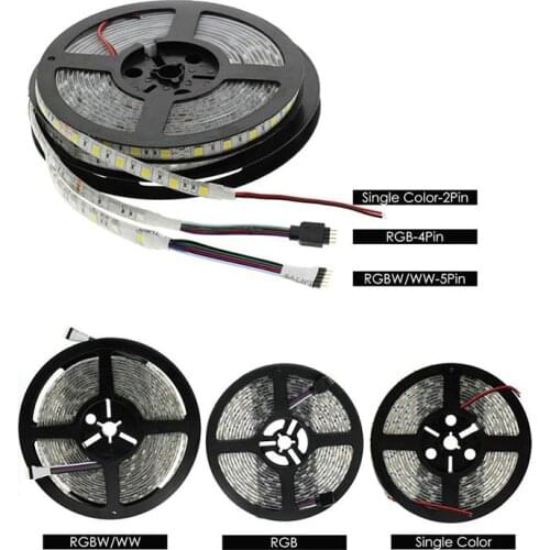 DC 24V Light LED Strip 5050 RGB RGBW RGBWW Led light 24 V 5 M 60LEDs/m Flexible Neon Tape Waterproof LED Lamp Strip TV Backlight