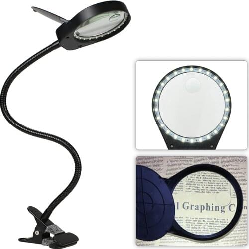 USB charger LED Clip Table Light SMD3528 Desk Lamp 3X/10X Magnifying Lens Adjustable Flexible Portable kids light 5W LED Light
