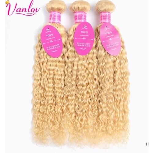 Vanlov Blonde Human Hair Bundles Water Wave 100% Human Hair Bundles Weave Brazilian Hair Weave Bundles 3pc/lot Remy Human Hair