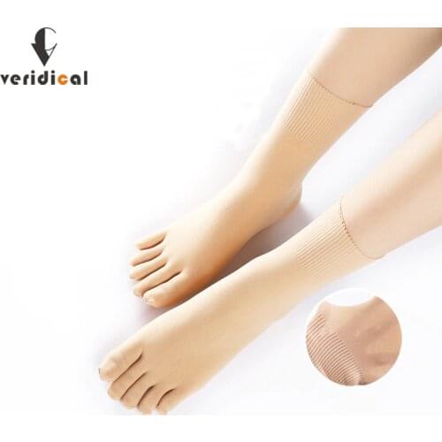 VERIDICAL 5 Pairs/Lot Nylon Woman Man Five Finger Socks Thin Compression Silk Toe Socks Solid Fashions Meias Feminino Sokken