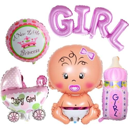 5Pcs/set BOY/GIRL Foil Helium Baby Balloon for Newborn Baby Shower Christening 1st Birthday Party Decoration