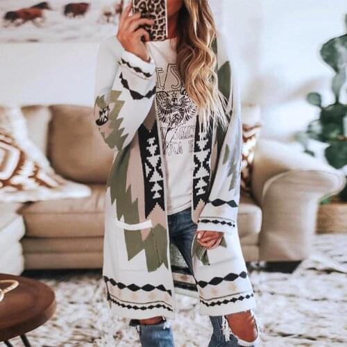 Women Fashion Winter Warm Long Sleeve Pockets Retro Floral Print coats and jackets women 2020 Outerwear