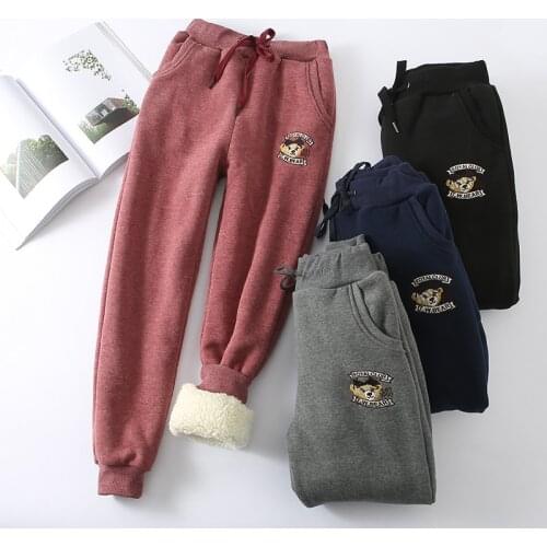 Winter Cashmere Harem Warm Pants Women Causal trousers Women Warm Thick Lambskin Cashmere Pants Women Loose Pant Plus Size M485