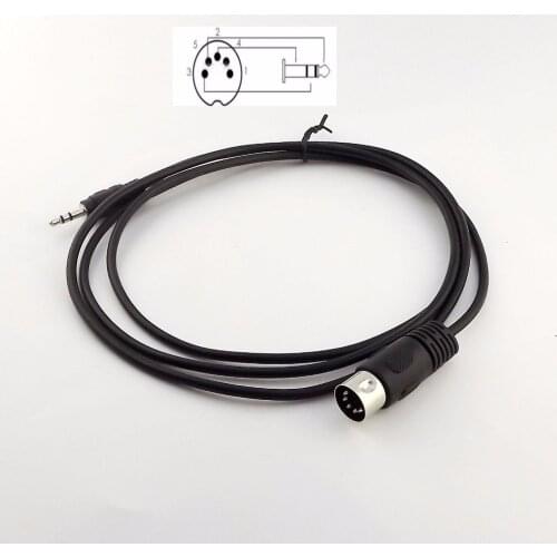1pc Din 5 Pin Din MIDI Male Plug To 3.5mm Male Stereo Jack Audio Cable 150cm 5FT
