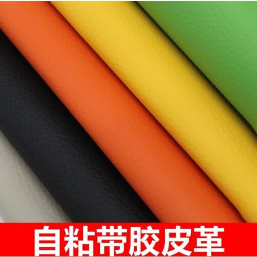 137cmx50cm Thicken Lychee Pattern Strong Back Glue Self-adhesive Leather DIY Sofa Furniture Car Interior Repair Refurbishment
