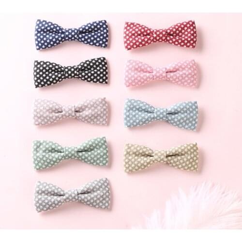18 pcs/lot, Star Print Bow Tie Nylon Headbands or Hair Clips, Fabric Bow Headband or Clip Baby Shower Gift Photo Prop