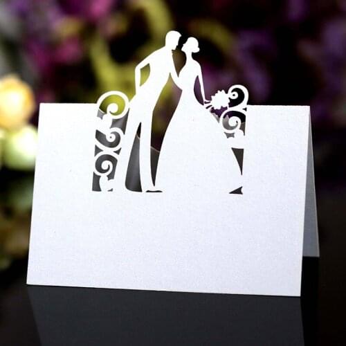 20pcs laser cut wedding seat card Number place Name Card wedding table cards Wedding Banquet Valentines confession decoration