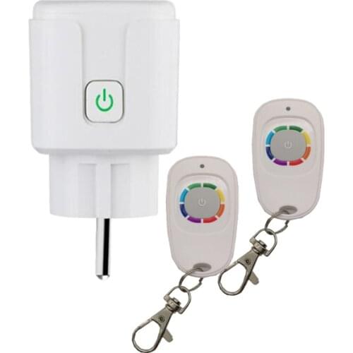 433MHZ AC 110V 220V RF Smart Life Wireless Electrical Socket Switch Light EU Plug Wall Outlet Switch 20m Transmitter