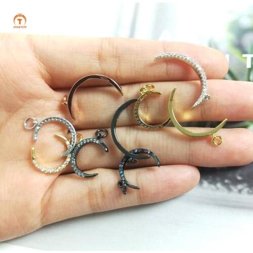 5pcs Moon Charm Crescent Pendant Cubic Zirconia Crescent Crescent Gold Silver Rose Gold Pendant Necklaces For Women Jewelry Set