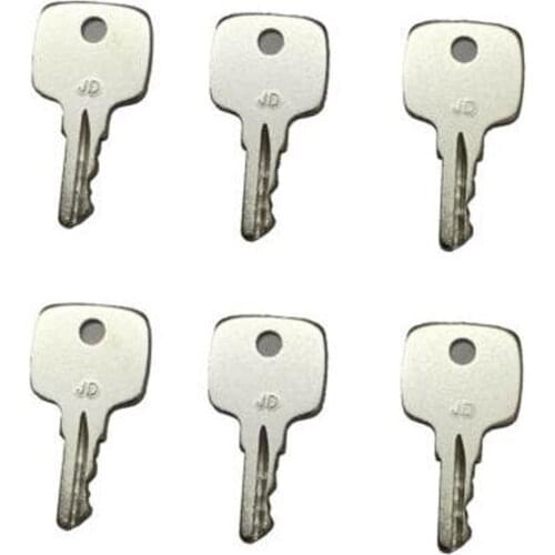 6PCS Ignition Keys AT145929 for JohnDeere Loader 210LE 310C 410D 544E 644E 710D