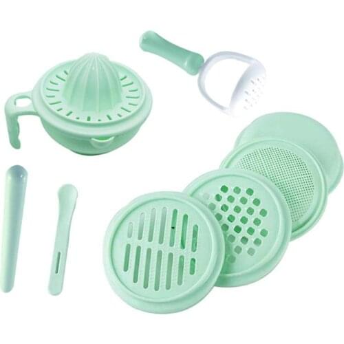 9pcs/set Multifunction Manual Feeding Baby Food Grinder Set Scissors Stick Food Processor Tool Set Baby Food Mills Set Supplies