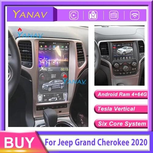 Car radio audio 2 Din stereo receiver For-JEEP Grand cherokee Trackhawk 2020 tesla vertical screen car GPS navigation dvd player