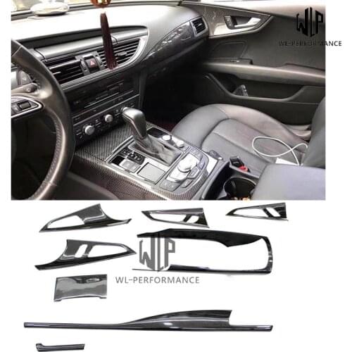 A7 Car Interior Accessories 2Door Veneer Carbon Fiber Stick-on For Audi A7 Car Body Kit