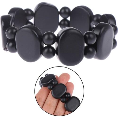 Square Shape Byanshi Women Men Health Care Benefits Tool Treats Natural Black Jade Bian Massage Bracelet Bianshi Stone Needle