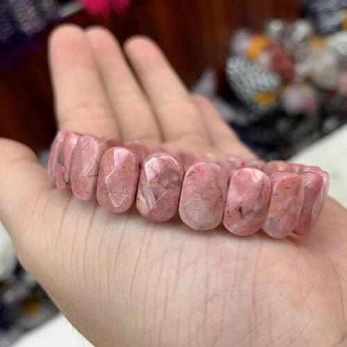 Natural Rhodonite stone beads bracelet natural gem stone jewelry bangle for woman for man wholesale