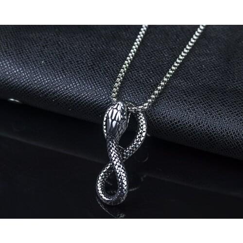 Hip Hop Gothic Snake Winding Pendant Necklace 2021 trend sterling for Men Women Fashion Party Rock Jewelry 304 Stainless Steel