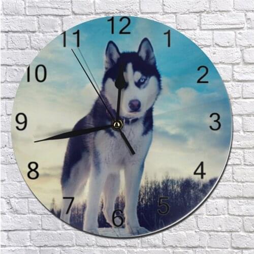 25CM Dogs Wall Clocks Decorative Numeral Digital Dial Mute Silent Fashion Digital Clocks Battery Operated Clocks Home Kitchen