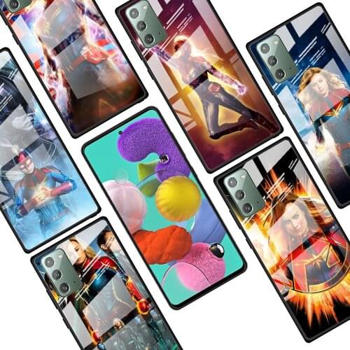 Captain Marvel for Samsung Galaxy Note 20 Ultra 10 Lite Plus 9 8 5G A70 A50 A40 A30 A20 Tempered Glass Phone Case