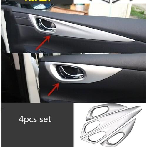 For Nissan Tiida 2016-2019 ABS Chrome Interior door handle decorative frame Anti-scratch protection decoration Car styling