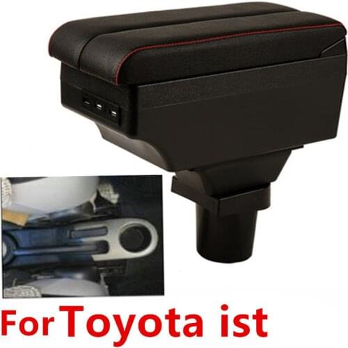 For Toyota ist armrest box double layer with usb interface