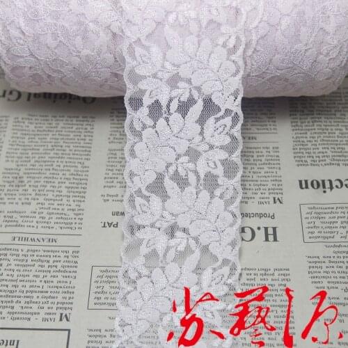 10 Yards Pale Pink Purple Elastic Stretch Lace Trim 63mm Width Sewing/garment/clothes Elastic Lace F20