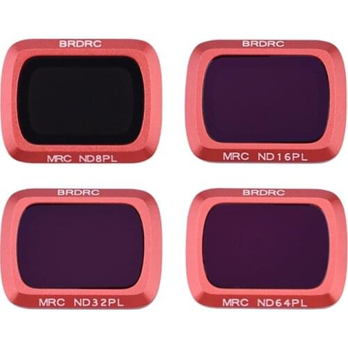 BRDRC Camera Lens Filter For Mavic Air 2 ND-PL Red Coated Filters Set For DJI Mavic Air 2 Drone Accessories