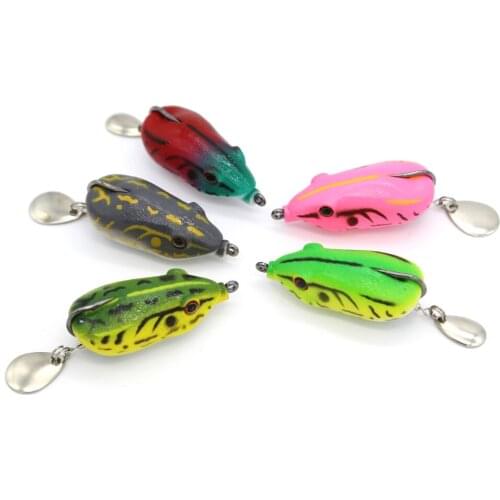 Artificial Bait Frog Lure Single Hook Spinner Fishing Soft Lure Black Fish Killer 55mm 14g Fishing lures Soft Frog