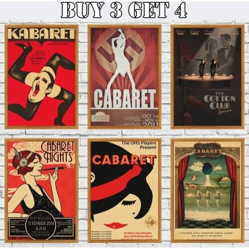 Cabaret Film Hollywood Movie Poster Kraft Paper Wall Stickers Bar Retro Poster