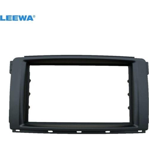 LEEWA 2Din Car Stereo Radio Panel Fascia Stereo Frame Trim For Mercedes BENZ Smart 2010 Dash Refitting Kit #CA5113