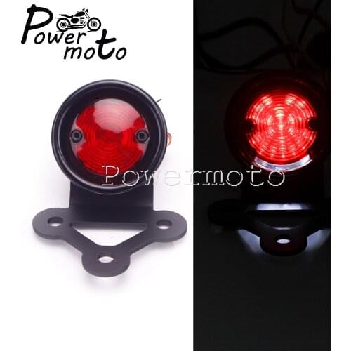 Motorcycle LED Red Vintage Brake Stop Taillight w/ Mounting Bracket For Harley Cafe Racer Bobber Chopper Honda Yamaha Triumph