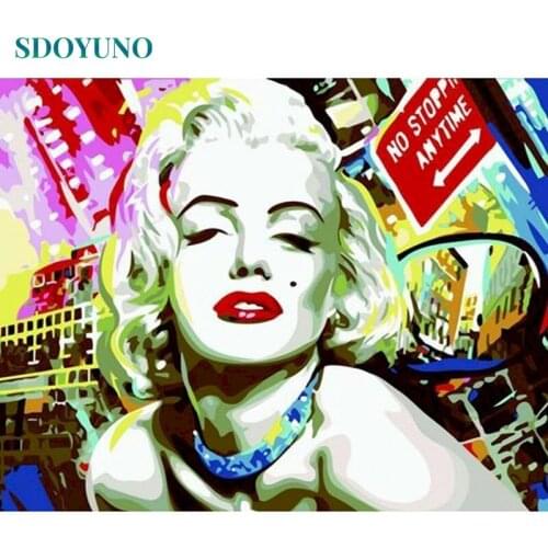 SDOYUNO 60x75cm Paint By Numbers Kits Frameless DIY Colorful Figure Painting By Numbers On Canvas Home Decor Digital Hand Painti