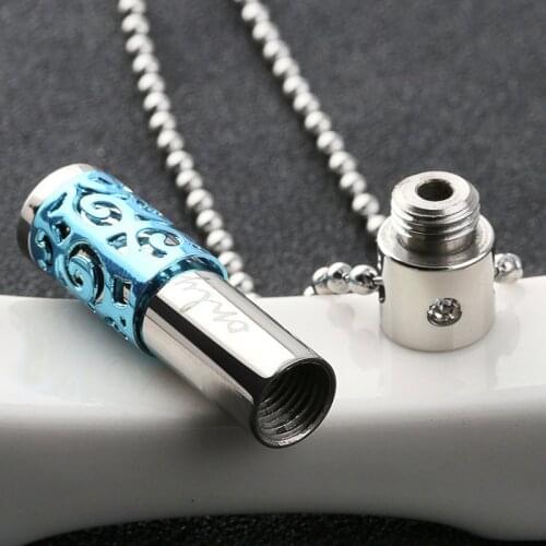 Stainless Steel Female Girls Boys Necklace Perfume Box Ash Holder Necklaces Collares Collier With Rhinestone Aroma Locket
