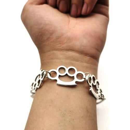 New style punch bracelet with ring punch bracelet punk gothic hip hop choking gift