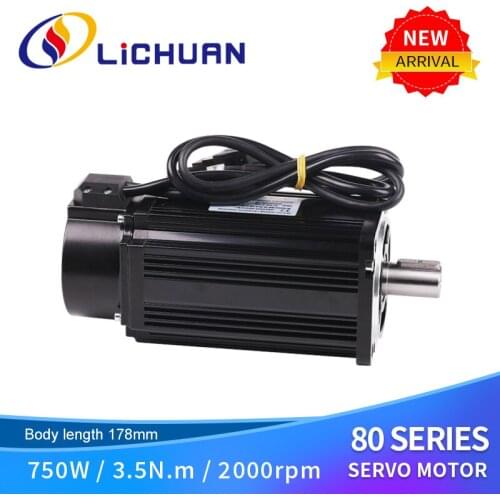 Lichuan 220v single phase or 3 phase nema34 LCMT-07M02-80M03520 750W 2000rpm 3.5N.M Ac Servo motor