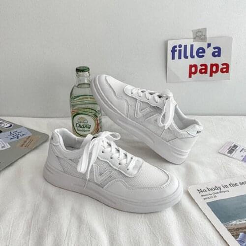 Autumn 2021 new female Korean version of all-match white shoes new mesh breathable casual shoes student sneakers