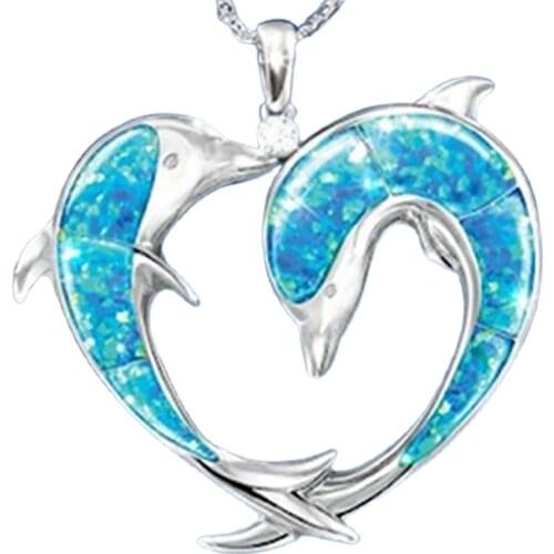 1pcs Dolphin Pandent Necklace Jewelry Anniversary Birthday Gifts For Women Girl