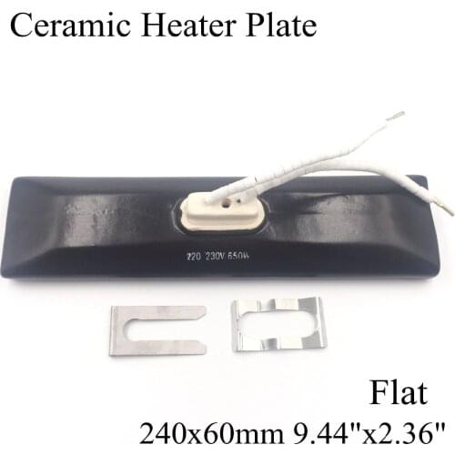 240*60mm Flat Vacuum Injection Molding Machine Repair Far-infrared IR Ceramic Heating Plate Air Ceramic Heater Board Pad