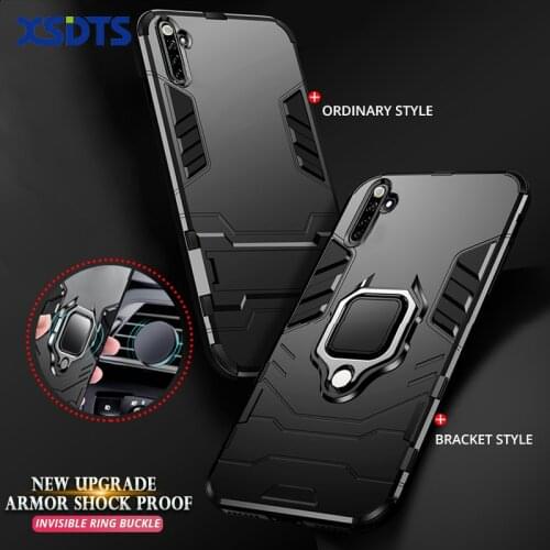 Anti Shock Proof Case For OPPO Realme 6 5 3 X50 Pro X2 X3 SuperZoom X XT C1 C2 C3 4G 5G Magnetic Bracket Ring Phone Cover Coque